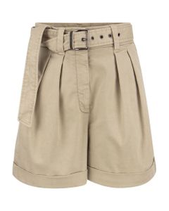 City Shorts In Garment Dyed Stretch Cotton Drill With 