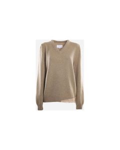 Wool And Cashmere Sweater With Contrasting Insert