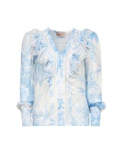 TWINSET V-Neck Lace Detailed Blouse