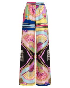 Versace Allover Graphic Printed Wide-Leg Pants