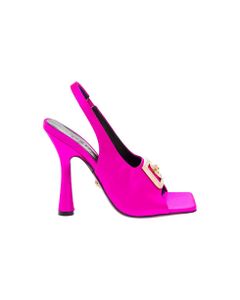 Pink Satin Sandals With Medusa Detail Versace Woman
