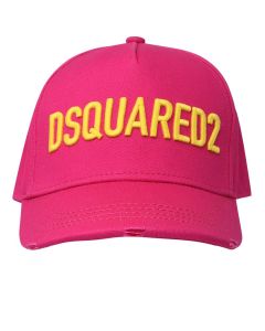 Dsquared2 Logo Embroidered Distressed Baseball Cap