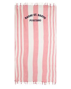 Mc2 Saint Barth Logo Print Striped Beach Towel