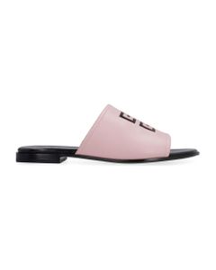 4g Leather Flat Sandals