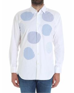 White shirt with striped patches