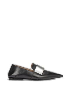 Marsèll Metal Plaque Detailed Pointed Toe Flats