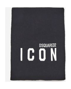 Wool Scarf With Contrasting Embroidered Logo Dsquared2