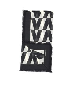 Valentino Optical All-Over Printed Frayed Scarf