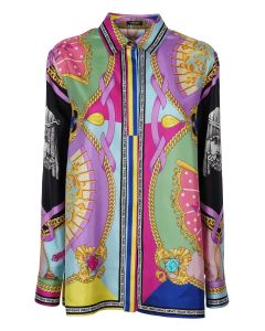 Versace Allover Graphic Printed Long Sleeved Shirt
