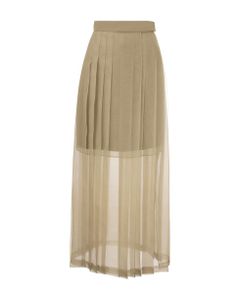Crispy Silk Long Paneled Skirt