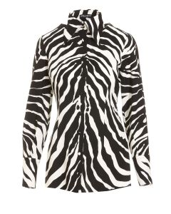 Dolce & Gabbana Zebra-Printed Curved Hem Shirt