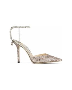 Glittered Pumps With Jewel Strap Detail
