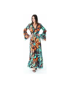 Long Caftan With Crossing And Trimmings