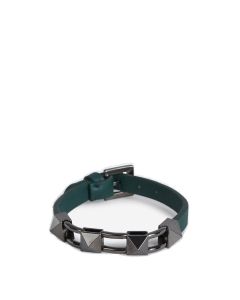Valentino Rockstud Buckle Leather Bracelet