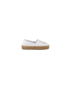 White Fabric Espadrilles Without Laces