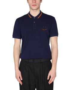 PS Paul Smith Smiley Logo Short-Sleeved Polo Shirt
