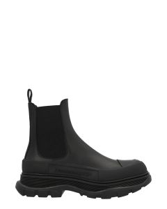 Alexander McQueen Logo Embossed Ankle Boots
