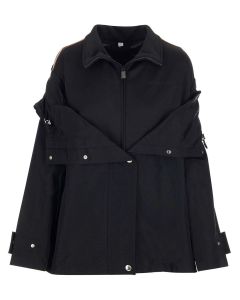 Burberry Layered-Detail Zip-Up Oversized-Fit Jacket