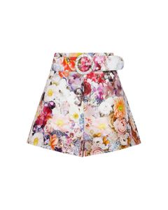 Zimmermann Floral Printed High Waisted Shorts