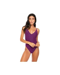 Lurex Violet One Piece Swimsuit