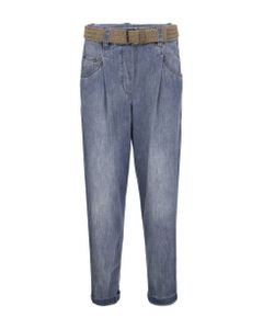 Soft Denim Trousers With Belt