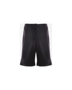 Wool Shorts With Frayed Edges