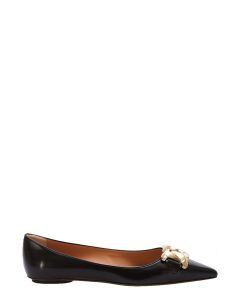 Tod's Chain Link Pointed Toe Flat Shoes