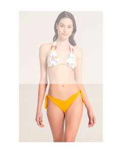 Marion Zimet Bikini Bottom With Wide Adjustable Laces In Relief Effect Fabric