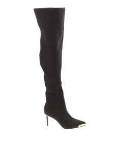 Metal pointed boots in black