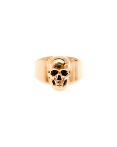 Alexander Mcqueen Man's Skull Gold Colored Brass Ring