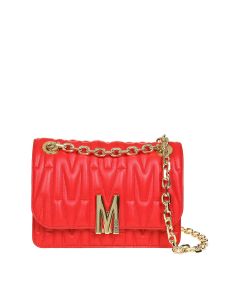 M Quilted red leather cross body bag