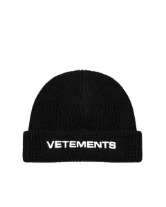 Vetements Logo Embroidered Ribbed Beanie