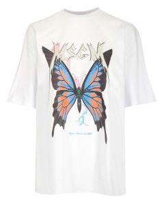 MSGM Butterfly-Printed Crewneck T-Shirt