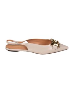 Chain Plaque Pointed Toe Ballerinas
