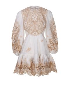 Zimmermann Jeannie Embroidered Cut-Out Detailed Mini Dress