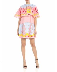 Macerata dress in pink with multicolor prints