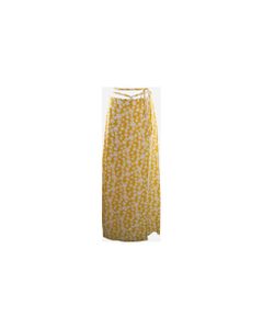 Marocain Silk Skirt With All-over Floral Print