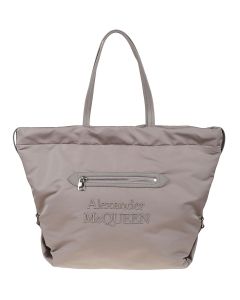 Alexander McQueen The Bundle Logo Embroidered Tote Bag