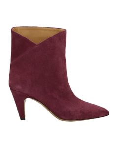 Delf Low Heels Ankle Boots In Viola Suede