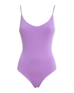 Plain colour one-piece swimsuit