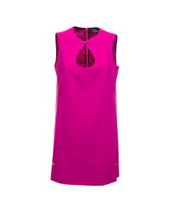 Sleeveless Pink Cady Dress With Cut Out Detail Versace Woman