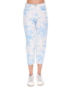 TWINSET Floral Print Cropped Jeans