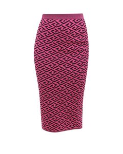 Versace La Greca Pattern High Waist Knitted Skirt