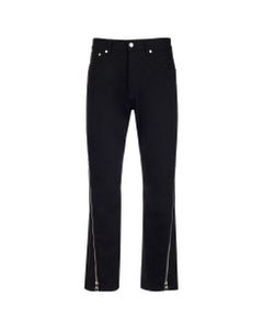 Zip Detailed Mid Rise Trousers
