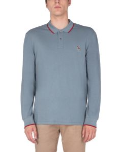 PS Paul Smith Long Sleeved Zebra Patch Polo Shirt