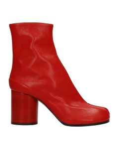 High Heels Ankle Boots In Red Leather