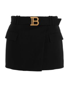 Logo Buckle Belt Skirt
