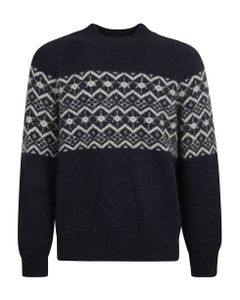 Stripe Pattern Ribbed Sweater