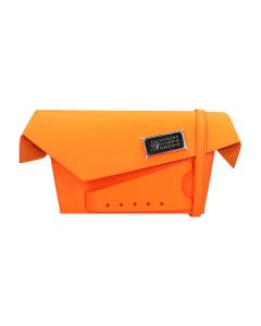 Snatched Shoulder Bag In Orange Leather