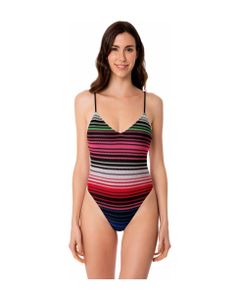 Woman One Piece Swimsuit With Stripes